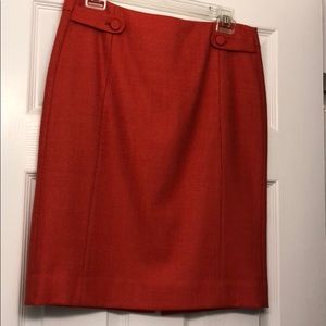 J.Crew Rust Orange Wool Herringbone Pencil Skirt